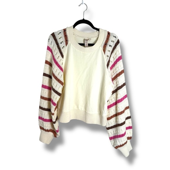 dolan Sweaters - Dolan Left Coast Striped Knit Sleeve Sweater Size Large